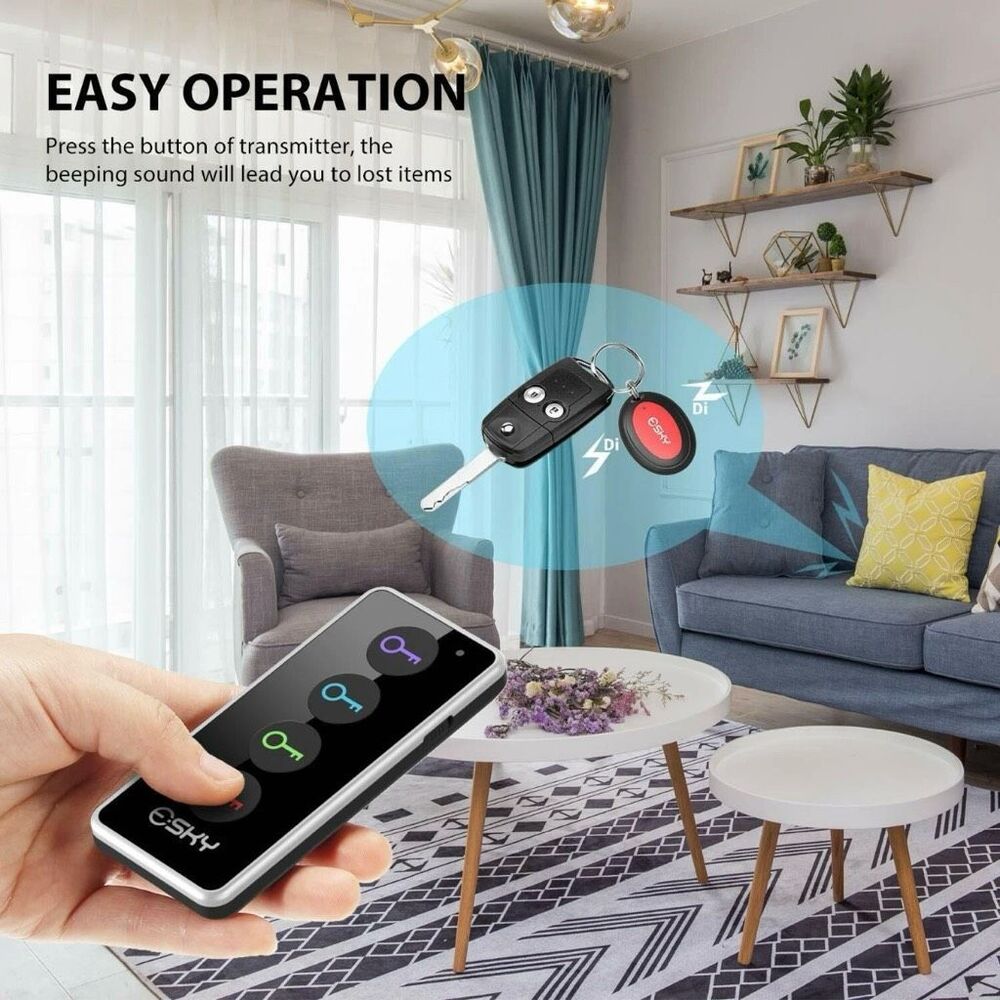 NWT Key Remote Finder Set With 1 Transmitter 4 Receivers LED Flashlight Tracker - Picture 6 of 16